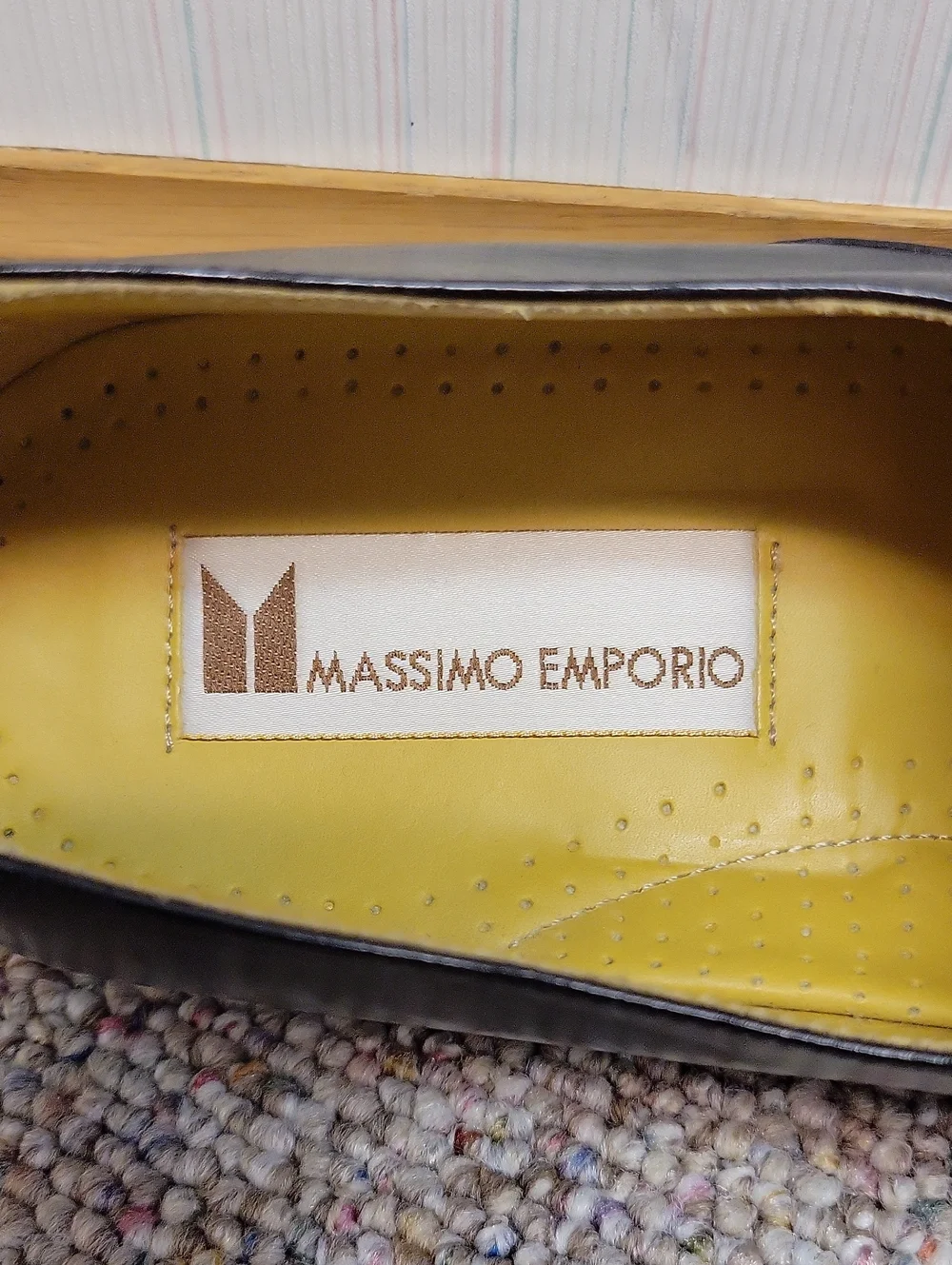 Massimo Emporio Black Slip-On Men's Dress Shoes New 10.5 Office Old Money